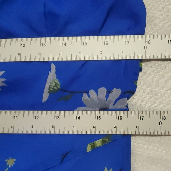 ASOS DESIGN Blue Floral Print Ruffle Maxi Dress Size 12 - Picture 13 of 14